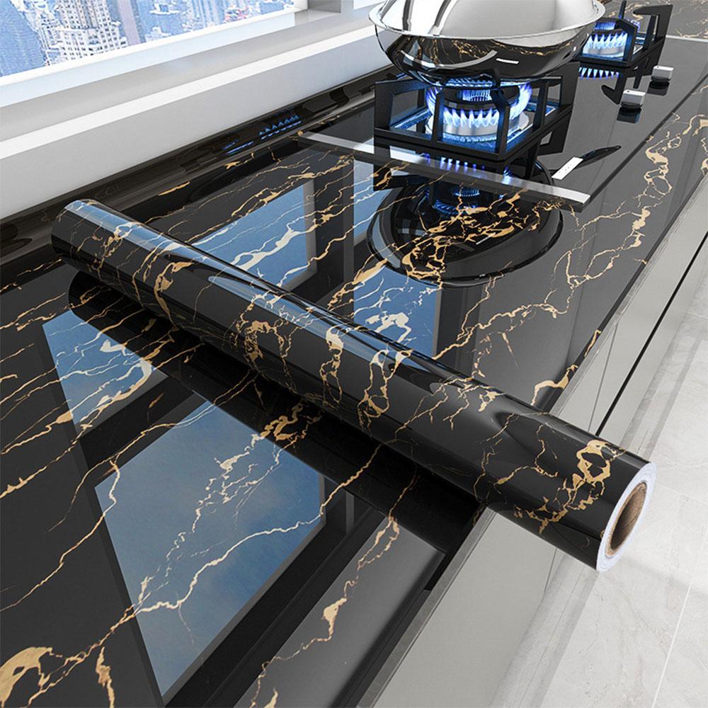 Marble Vinyl Film DIY Self Adhesive Wallpaper Bathroom Kitchen Cupboard Countertops Contact Paper PVC Waterproof Wall Stickers