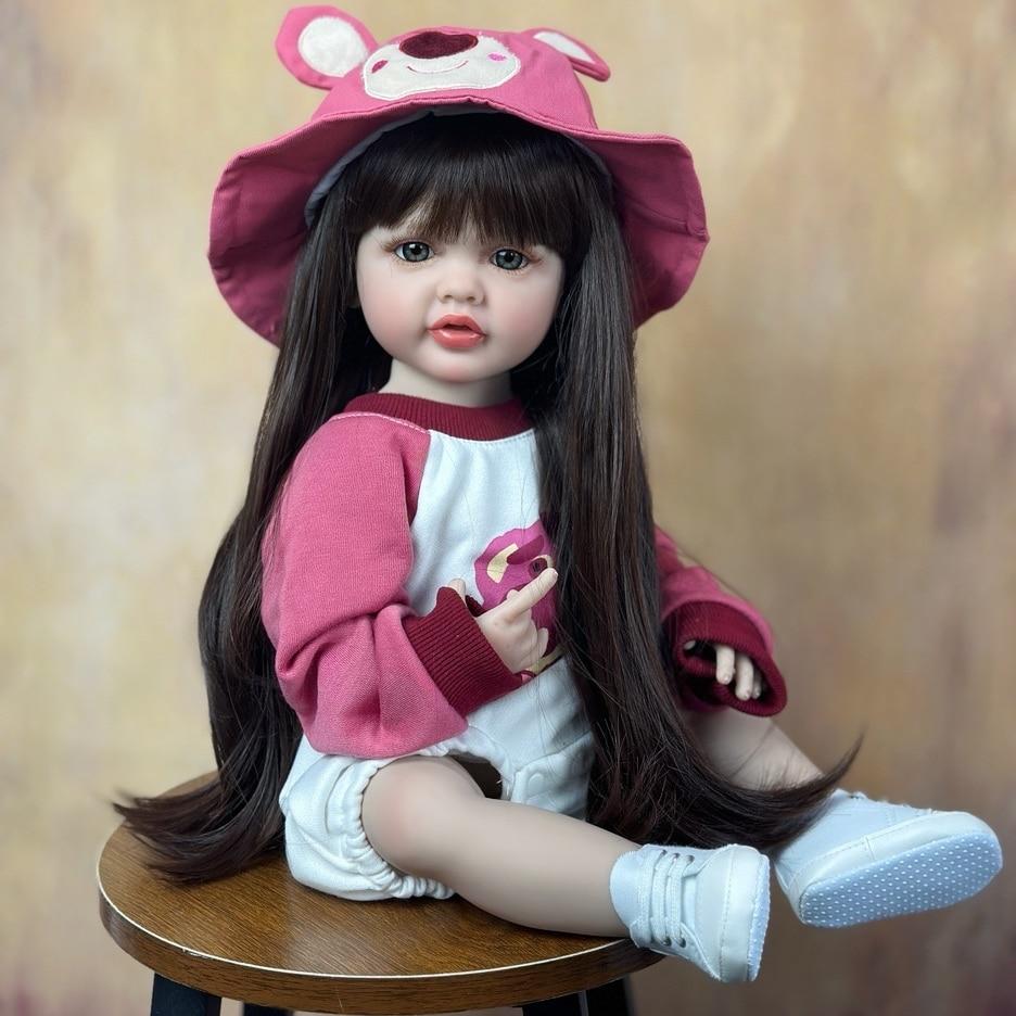 55 CM 22 Inch Reborn Dolls Realistic Full Silicone Baby Bebe Newborn Girl Doll Princess Toddler Toy Gift