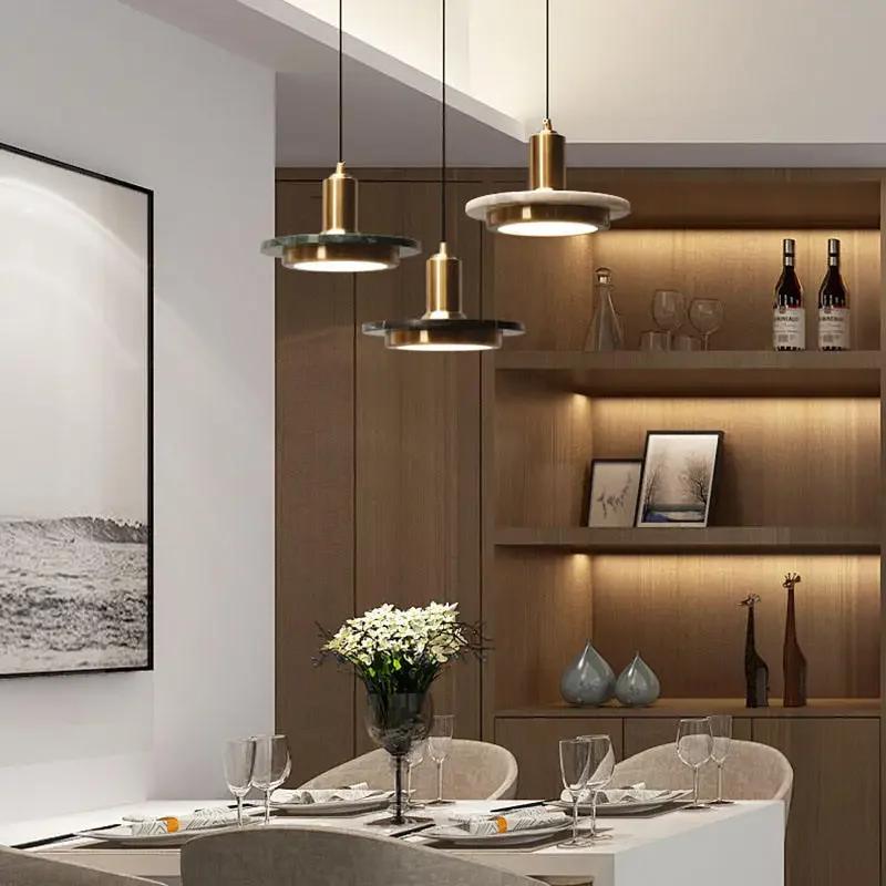 Nordic minimalist restaurant pendent lamp modern hotel dining table lobby lighting home decoration luxurious glass pendent lamp