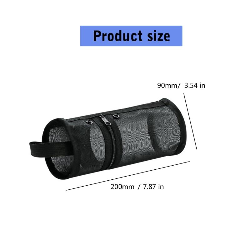 Large Capacity Pencil Bag Cylindrical Pencil Case Pen Pouch Clear Pencil Pouch Pen Case School Office Supplies