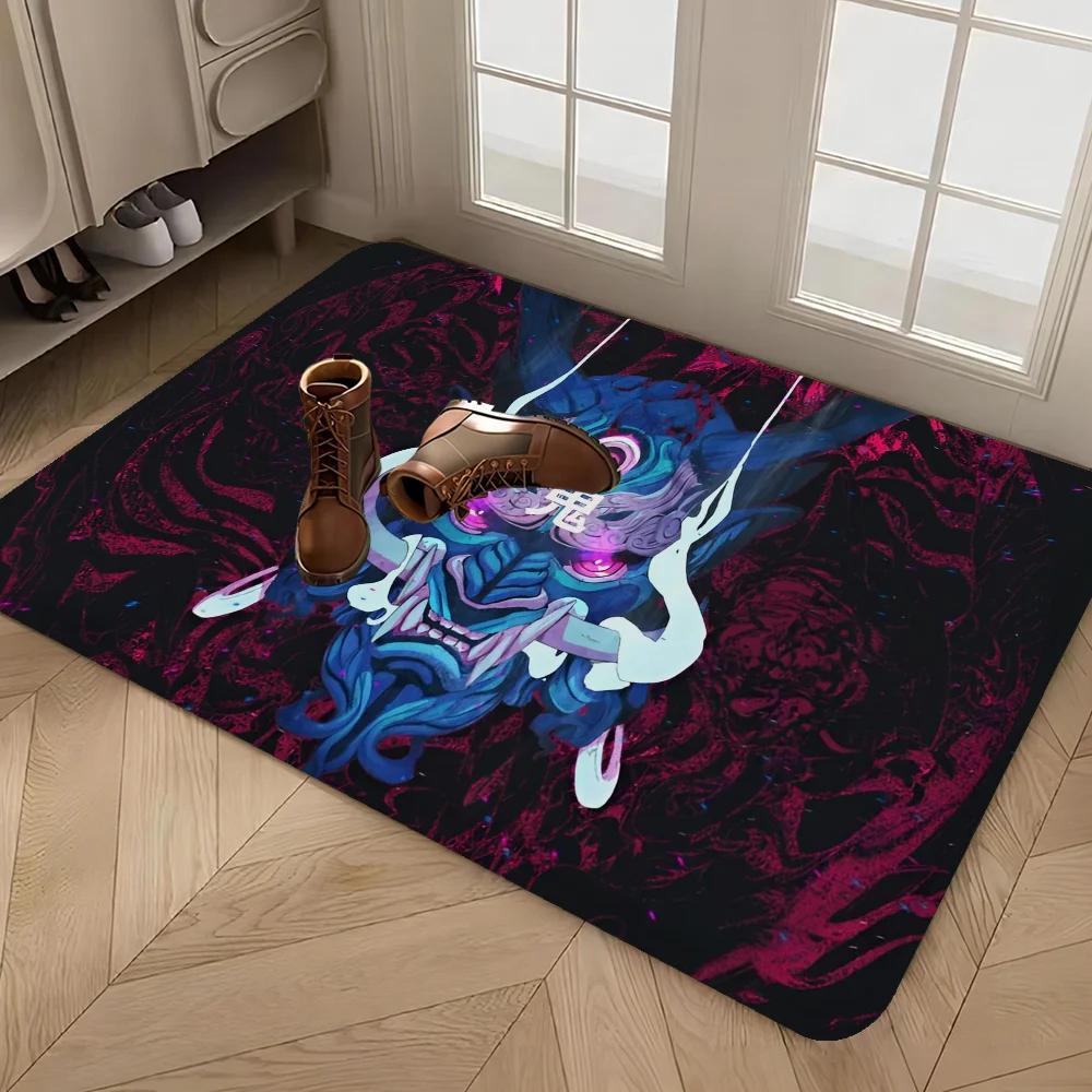 Japanese Oni Hannya Samurai Long Rugs Kids Room Bedroom Decoration Balcony Anti-Slip Doormat Living Room Alfombra