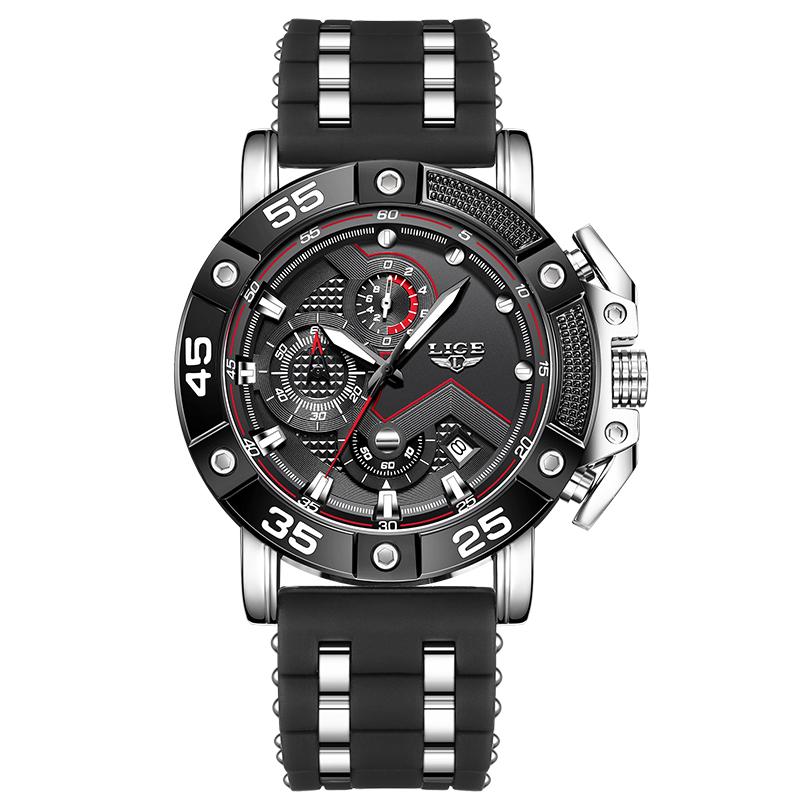 New Original Brand Luxury Quartz Watches For Men Fashion Military Silicone Big Dial Watch Men Sports Waterproof Chronograph