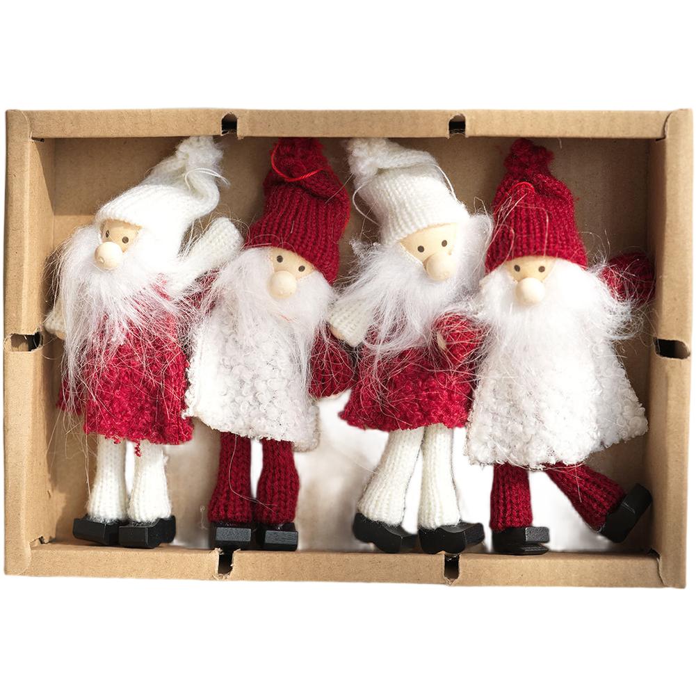 

Christmas Santa Claus Felt Ornament Hanging Decor with Cartoon No Face Santa Tree for Holiday Seasonal Decoration