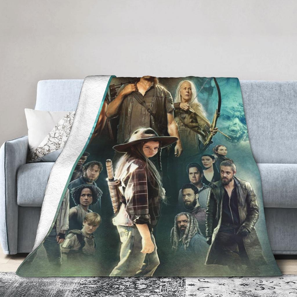 The Walking Dead Daryl Dixon Flannel Blanket Horror Movie Custom Throw Blanket for Home 150*125cm Plush Thin Quilt