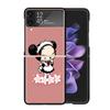 Cute Cartoon Pucca Garu Clear Phone Case For Samsung Z Flip 7 6 5 4 3 Galaxy ZFlip7 ZFlip6 ZFlip5 ZFlip4 ZFlip3 5G Print Cover C