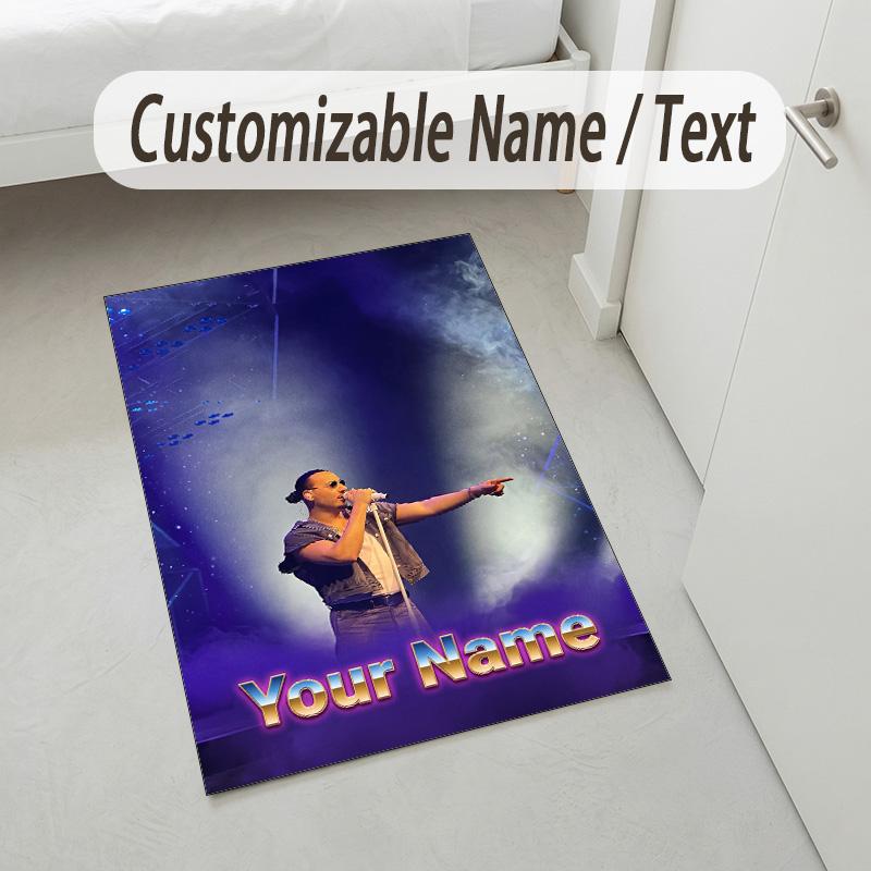 Personalized Crystal Velvet Carpet,Apache 207 Custom Printed Name, Plush Area Rug For Home Indoor Decor