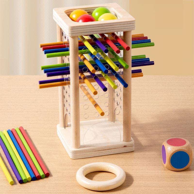 Parent-Child Interactive Wooden Stick Battle Game Spatial Thinking Training Puzzle Educational Balance Toy Gift for Kids