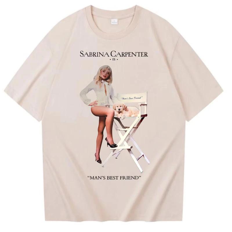 Sabrina Carpenter 2026 New Ablum Man’s Best Friend T-Shirt O Neck Harajuku Short Sleeve T-shirt for Fans Gift