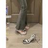 Sexy high heels women's open-toe heightening single shoes cross strap summer babes roman sandals