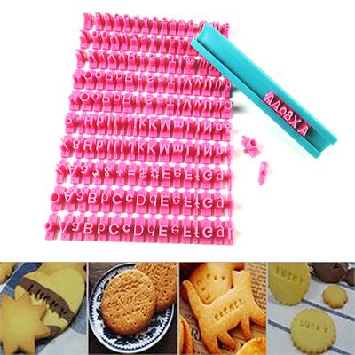 1 set di stampi per biscotti con lettere e numeri, alfabeto, timbro e strumenti fai da te per la cottura di torte
