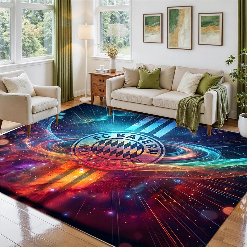 Bayern Munich Design Crystal Velvet Rug Soft Decorative Mat for Bedroom Entrance