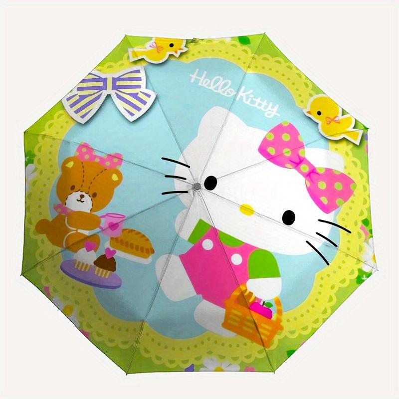 1pc Hello Kitty Spring Picnic Umbrella with Plastic Handle,Suitable for All Seasons Home Travel Outdoor UmbrellaSanlio705
