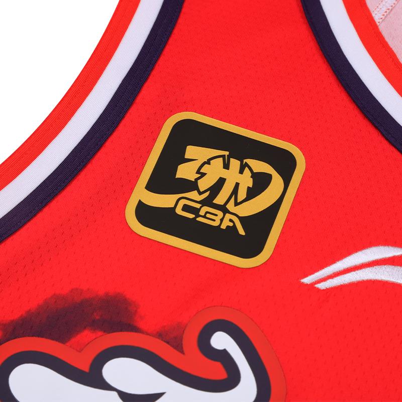 Li Ning CBA Series 24-25 Season Dragon Lion Fan Version Pullover V-Neck Printed Logo Comfortable Cool Quick-Dry Basketball Sports Jersey AAYU517-1
