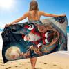 1Pc Santa Claus Moonlight Beach Towel, Quick Dry, Multi-Use for Beach Pool Gym Yoga Home Travel, Christmas, Halloween, Xmas Gift S245