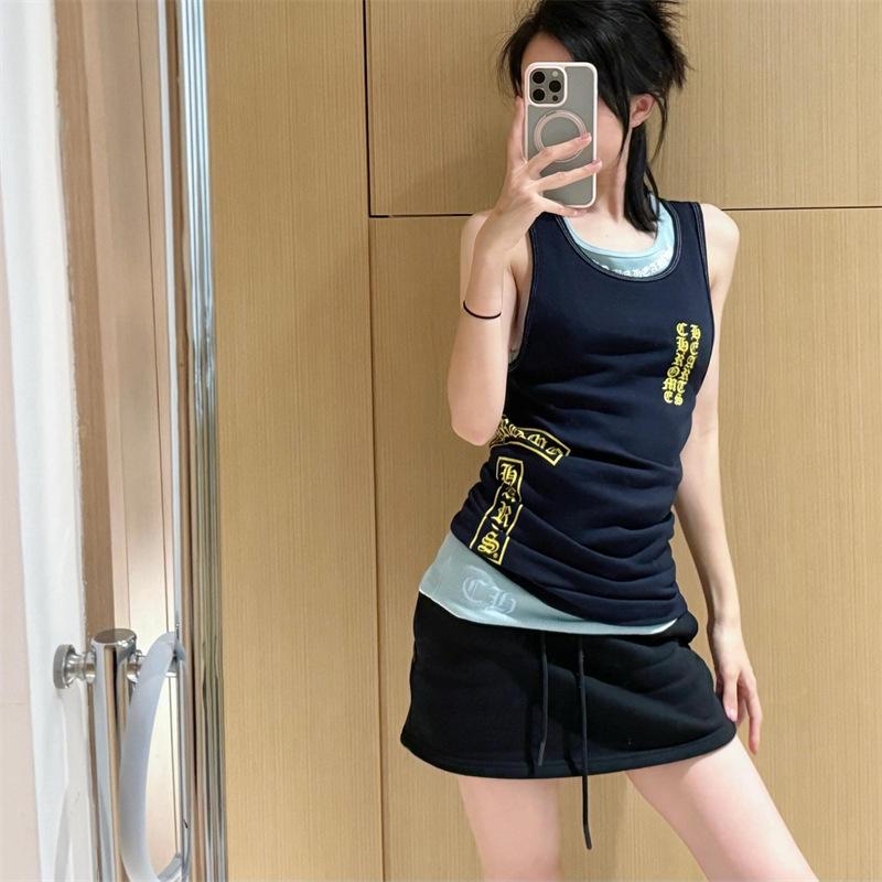 

Женская майка без рукавов облегающего кроя с американской буквой - Летняя нишевая верхняя одежда S (Premium) темно-синий