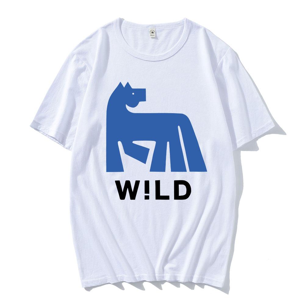 

W!LD Russ T-shirt Short Sleeve Cotton O-neck Tshirts for Male Casual Loose Unisex Streetwear Hip Hop Cartoon Graphic T Shirt Men XS（old）