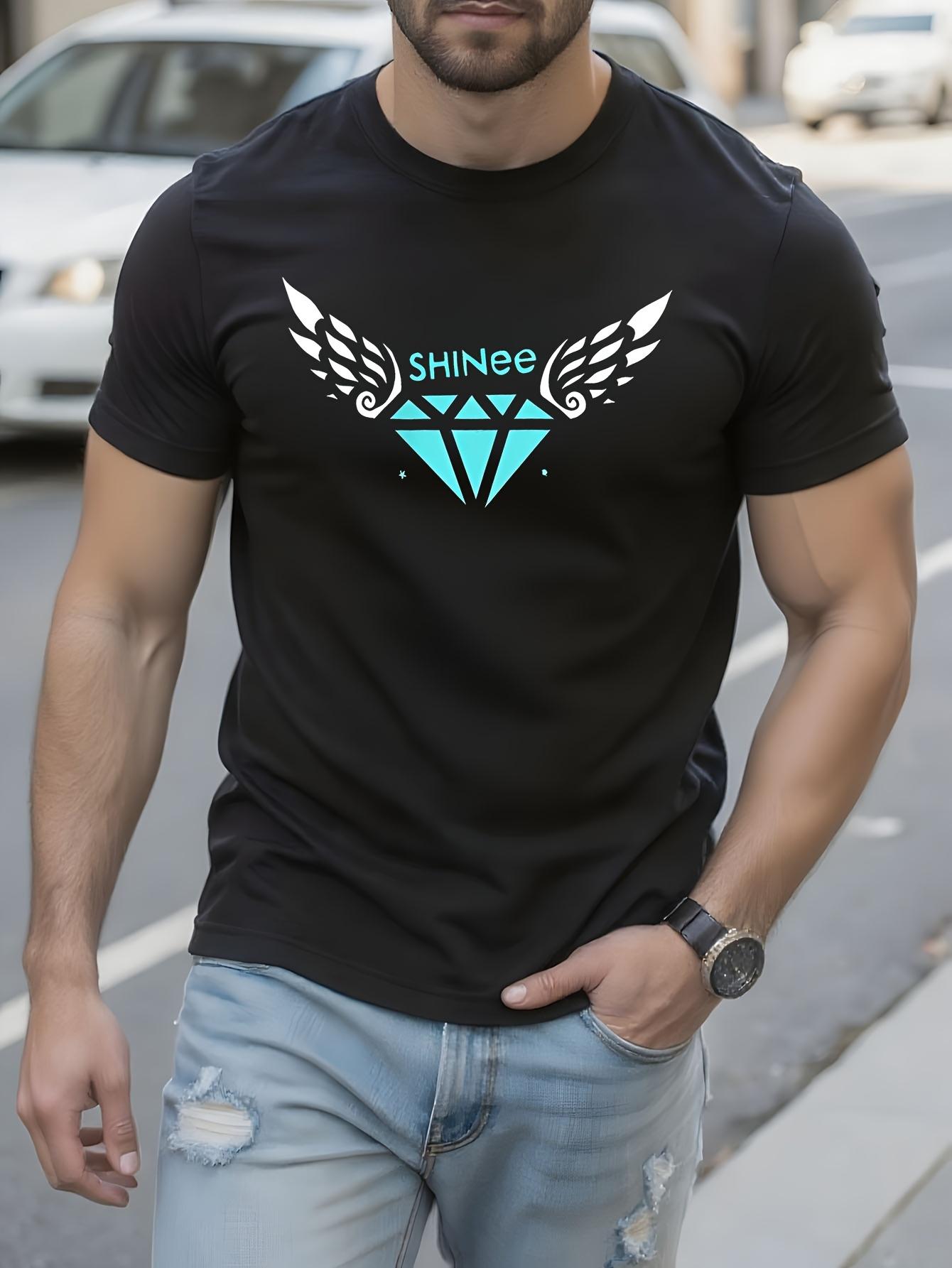 SHINee Graphic Tshirt Graphic Tshirt with Crew Neck - Bla... XL