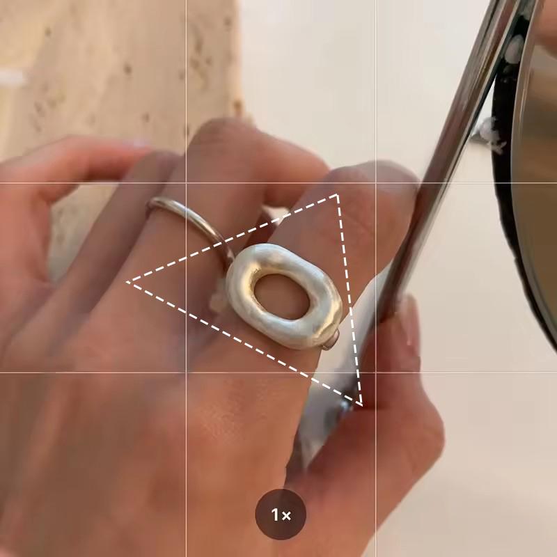 Sam Panda 925 Silver Simple Ring For Women Fine Jewelry Finger Adjustable Open Vintage Big Ball Ring For Party Birthday