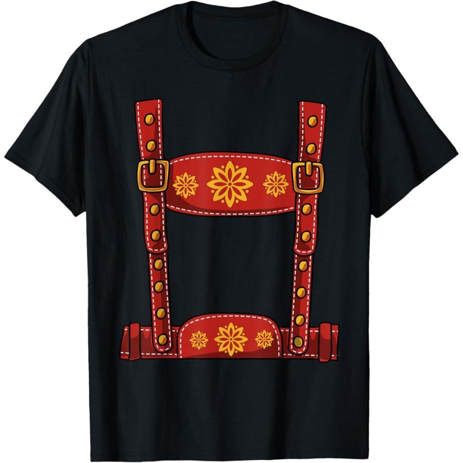 

Oktoberfest Halloween Costume - Mens Lederhosen T-Shirt XXXXXL чорний