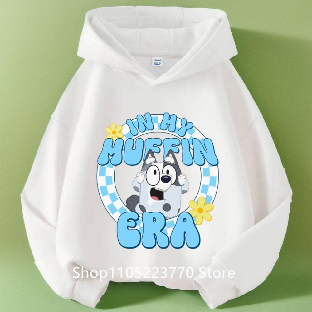 Sudadera con capucha azul de Bluey para niña, Otoño Invierno, Cálida, Suave, Jersey, Cómoda, Prenda superior diaria para niños