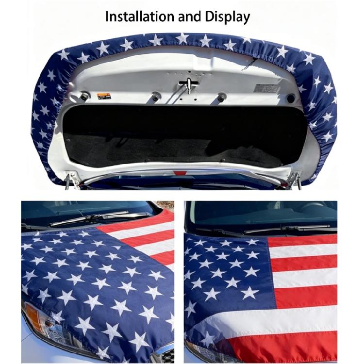 Stretchy American Flag Car Hood Protector Engine Hood Cover Perfect For Independence Day And Celebrations