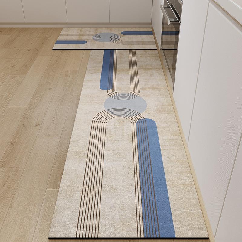 

Rug for Kitchen Waterproof Carpet Floor Mat Pvc Leather Non-slip Oil-proof Foot Mats Long Carpets Green Home Decoration Rugs 1pc 50x80cm