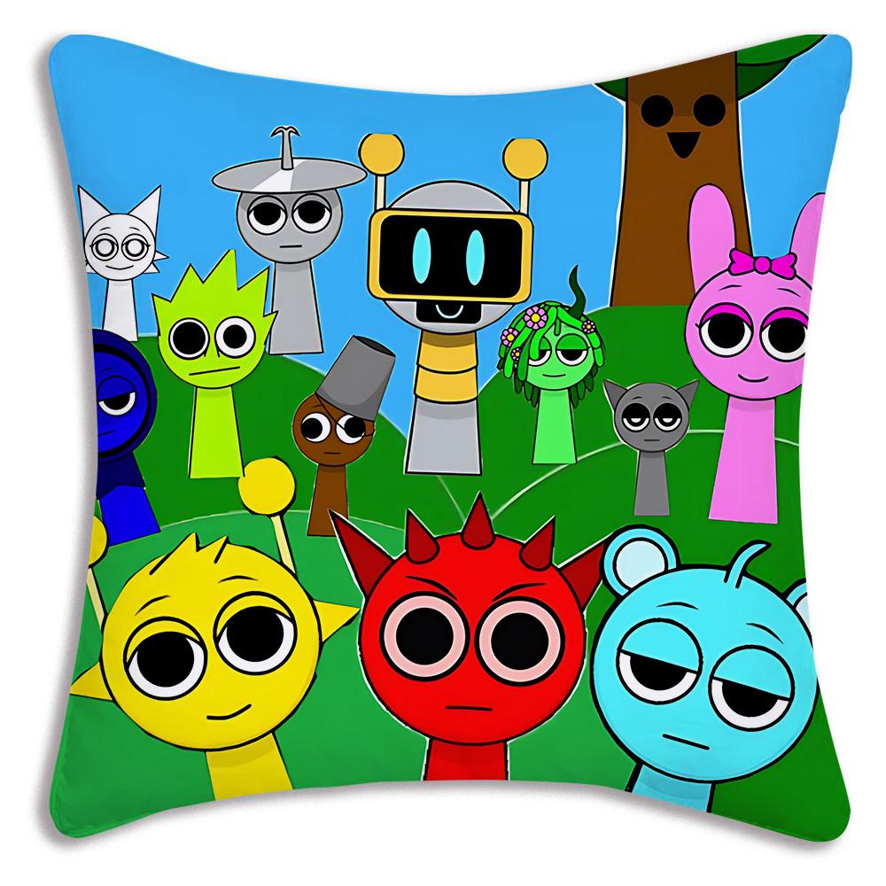 Joc amuzant Pentru S-SprunkiS Huse de Pernă Desene Animate Canapea Decorative Casă Imprimare Față-Verso Pluș Scurt Drăguț Husă Pernă