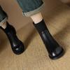 Krazing Pot Microfiber Autumn Winter Shoes Thick Med Heels Size 43 Chelsea Boots Back Knitwear Beauty Lady Stretch Ankle Boots