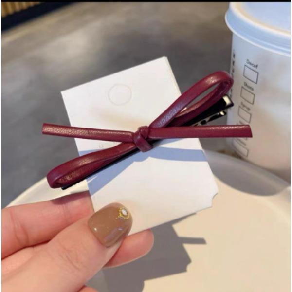 Leather Hair Clips Retro Bowknot Hairpins for Girls Sweet Barrettes Hairpin Hairgrips Women Fashion Hair Accessories Headwear