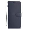 For iPhone 16 Plus Wallet Case with Strap/Multiple Card Slots Solid Color Leather Stand Phone Cover