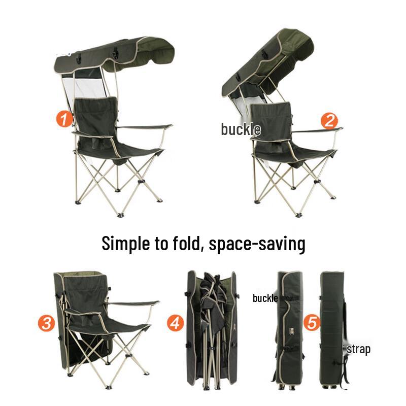 OEING Portable Folding Camping Chair with Sunshade