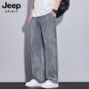 JEEP SPIRIT Men's Ice Silk Wide Leg Straight Casual Jeans