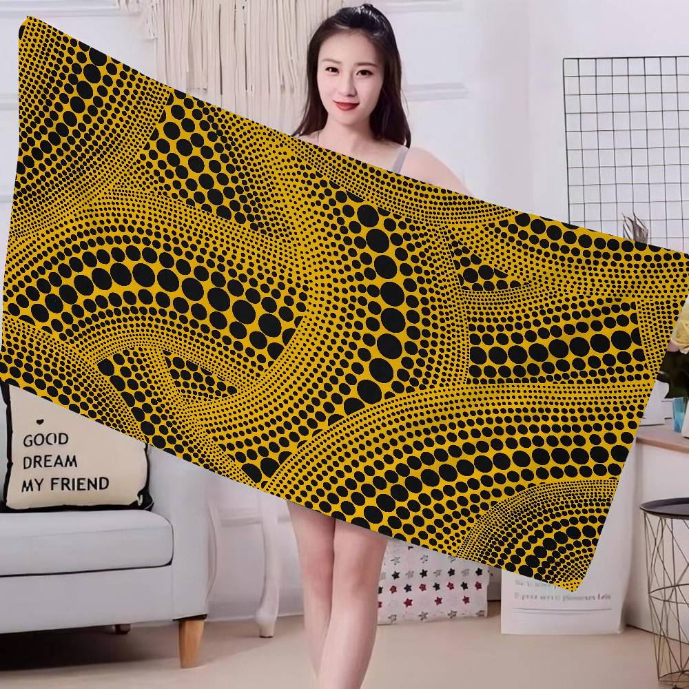 Popular Art Y-Yayoi KusamaS Beach Towel Colorful Bath for Girl Microfiber Quick Dry Custom Sand Free Beach Yoga Spa Gym Pool