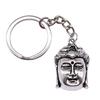 Buddha Statue Charm Keychain Buddhism Amulet Pendants Key Holder 28mm Ring