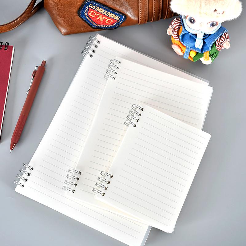 Thickened A6/A5/B5 Coil Notebook with Clear Waterproof Cover - Durable and Wear-Resistant for Students