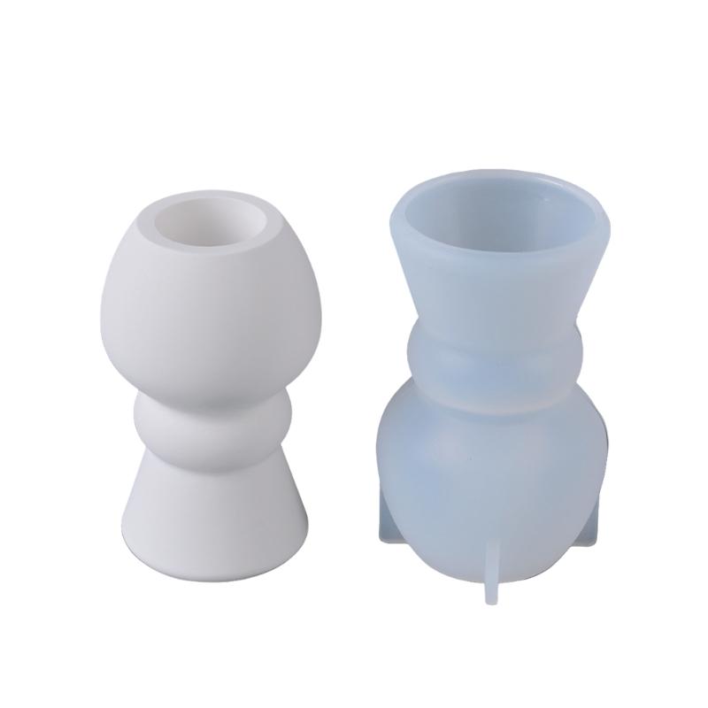 Roman Pillar Candle Holder Silicone Molds Nordics Style Candlestick Molds Plasters Casting Molds Table Decorations