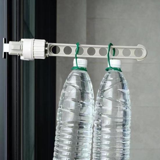 8-Hole Clothes Hanger Rack Window Frame Mount Portable Adjustable Heavy Duty Travel Clothing Drying Holder Organizer