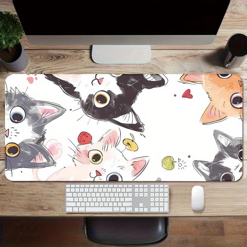 Cartoon Cat Mouse Pad Large Computer Office Game Table Mat 90x40 Xxl Rubber Nonslip Stitched Edge Keyboard Mats Long Desk Pads