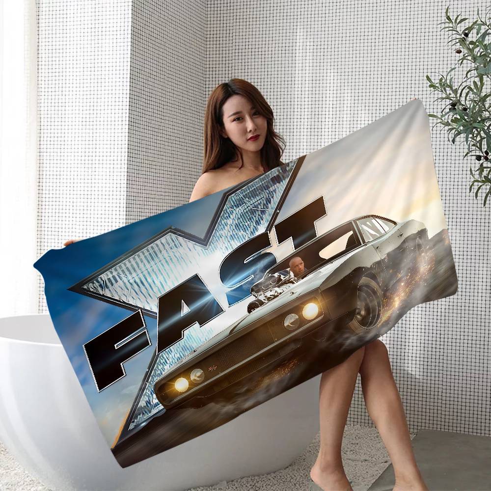 F-Fast And Furious Classic Vintage Microfiber Printed Beach Mountain Climbing Yoga Beach Swimming Running Absorbent Soft Towel