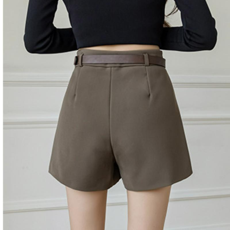 VANGULL Women's Suit Shorts Korean Version Slim High Waist A-line Wide-leg Pants All-match Casual Pants