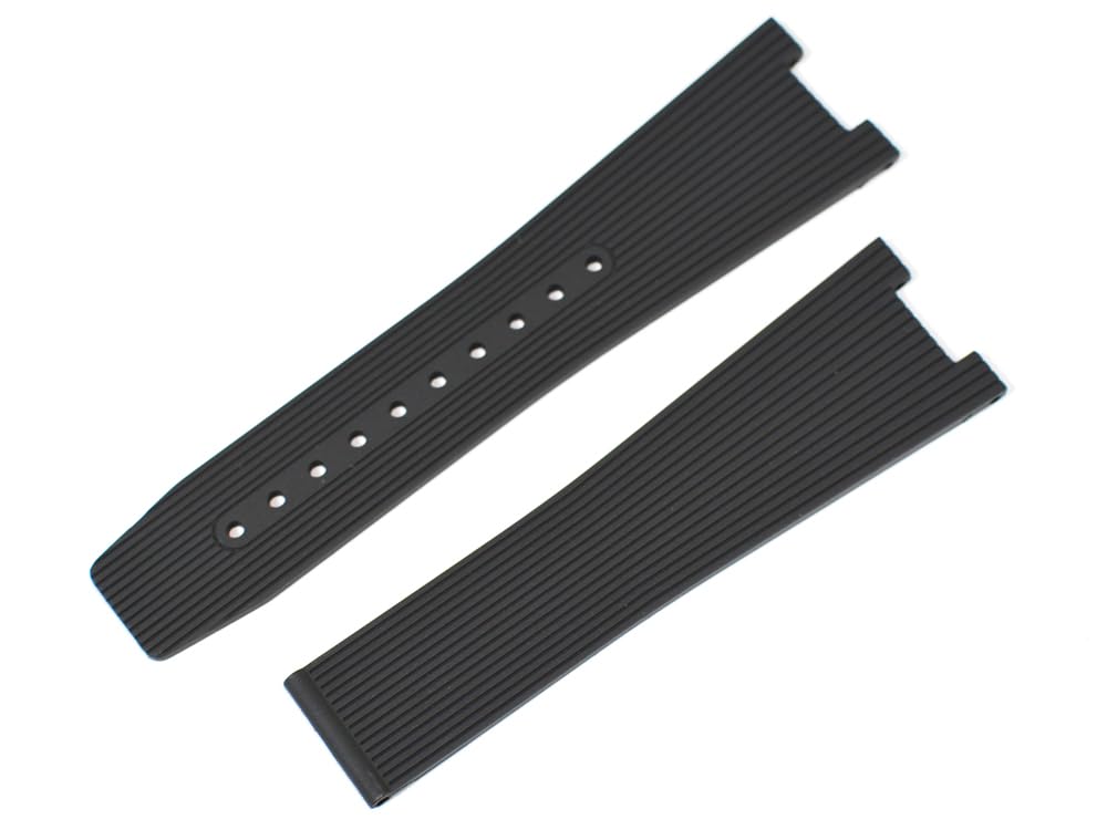 

[Import King Original] Watch Parts - Compatible with Bell & Ross BR05 AUTOBR05 GMT - Rubber Strap, Striped, Aftermarket, Black, 24mm