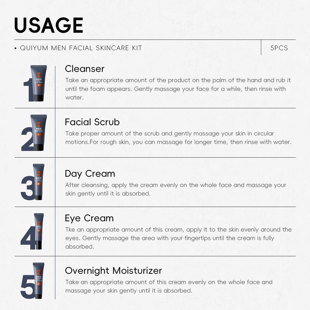 Men's Cleansing Facial Care Set 5-piece Moisturizing, Moisturizing,Facial Care, A Gift For Men,1set