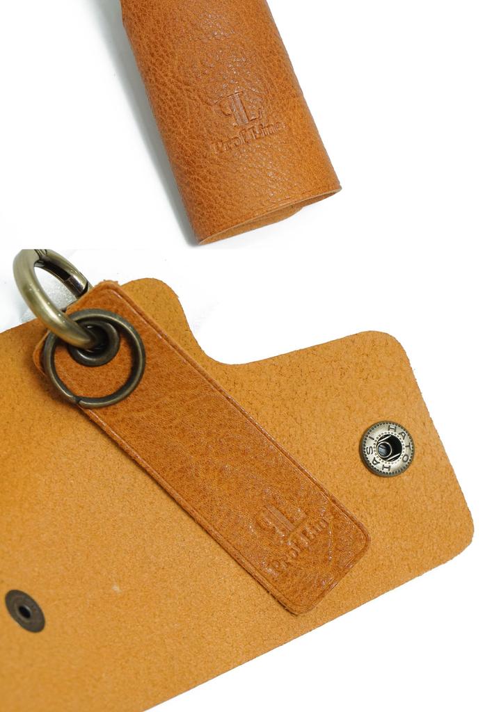Original Himeji Leather Key Made In and Card Smart Key Genuine Tanned Cowhide Key Key Car Key Popular [Prof Line] Camel, Personalized, Case, Japan,