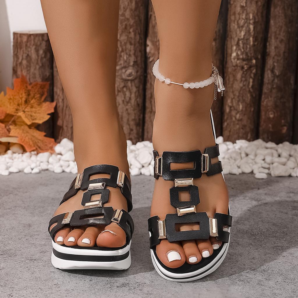 Women Sandals New Platform for Summer Round Head Wedges Shoes Women High Heels Casual Comfortable Slippers Size 43