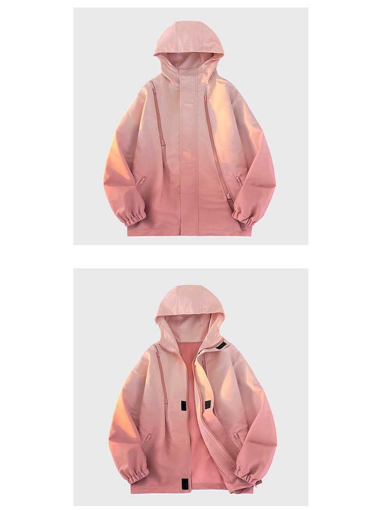 Hong Kong Style Gradient Windproof Water-Repellent Windbreaker Men's Casual Jacket for Spring and Autumn
