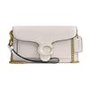 Tabby 18 Druckknopfverschluss abnehmbarer Handgelenkriemen Rindsleder Handgelenktasche Schulter Crossbody-Tasche Damen Weiß