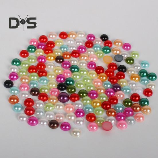5600 Pcs Half Round Faux Pearls Flat Back Beads Bulk with Storage Box Assorted Sizes Fake Pearl Beads for Crafting DIY Nail Art Phone Decoration