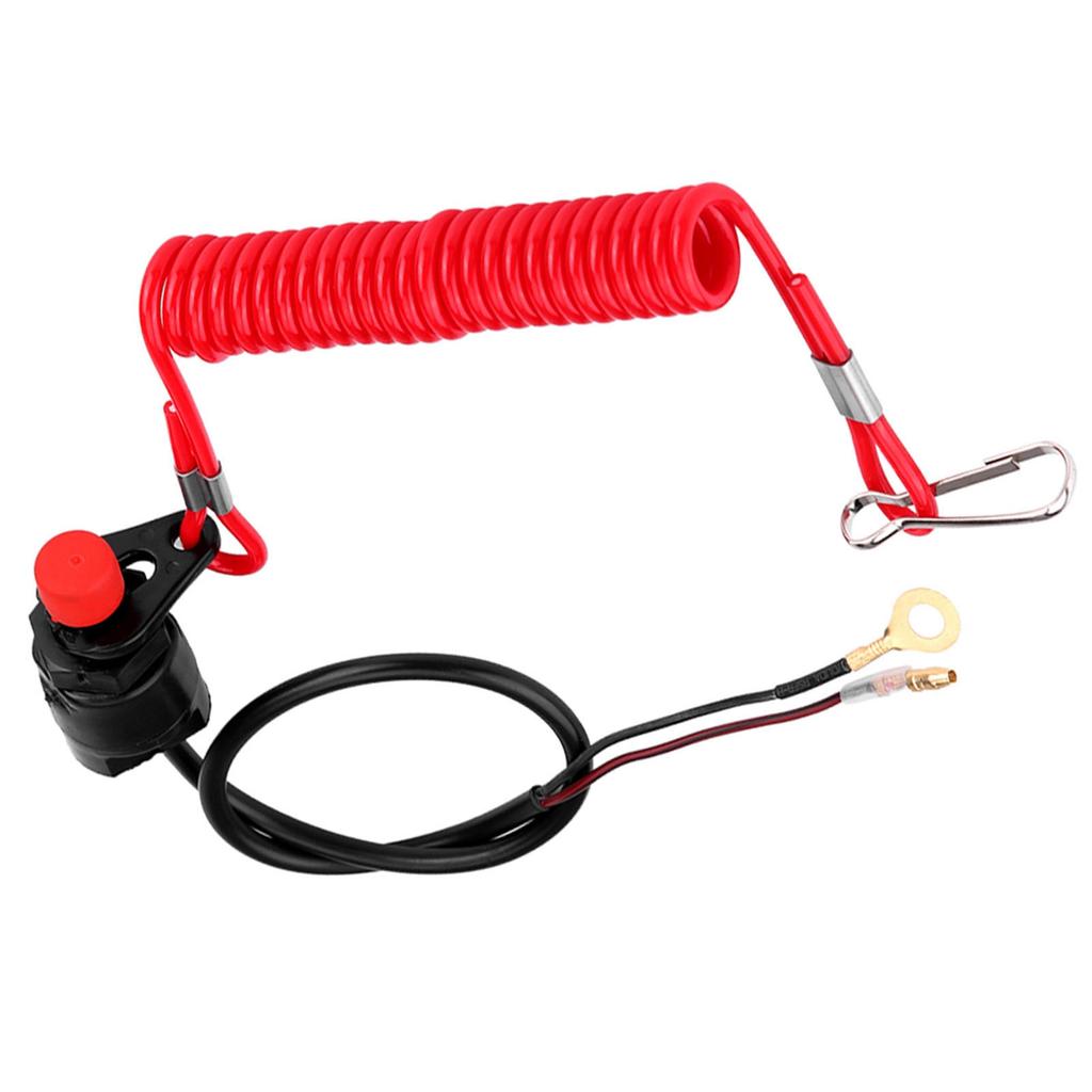 Motorcycle Outboard Lawn Mowers Emergency Engine Kill Stop Switch W Tether Lanyard Cord