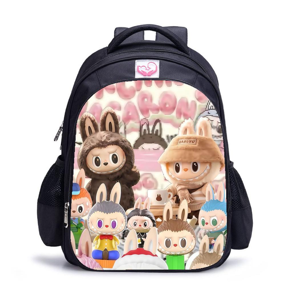Labubu Trendy Children's Kindergarten Schoolbag Black Men's and Women's Backpack Cartoon Student Backpack 5529