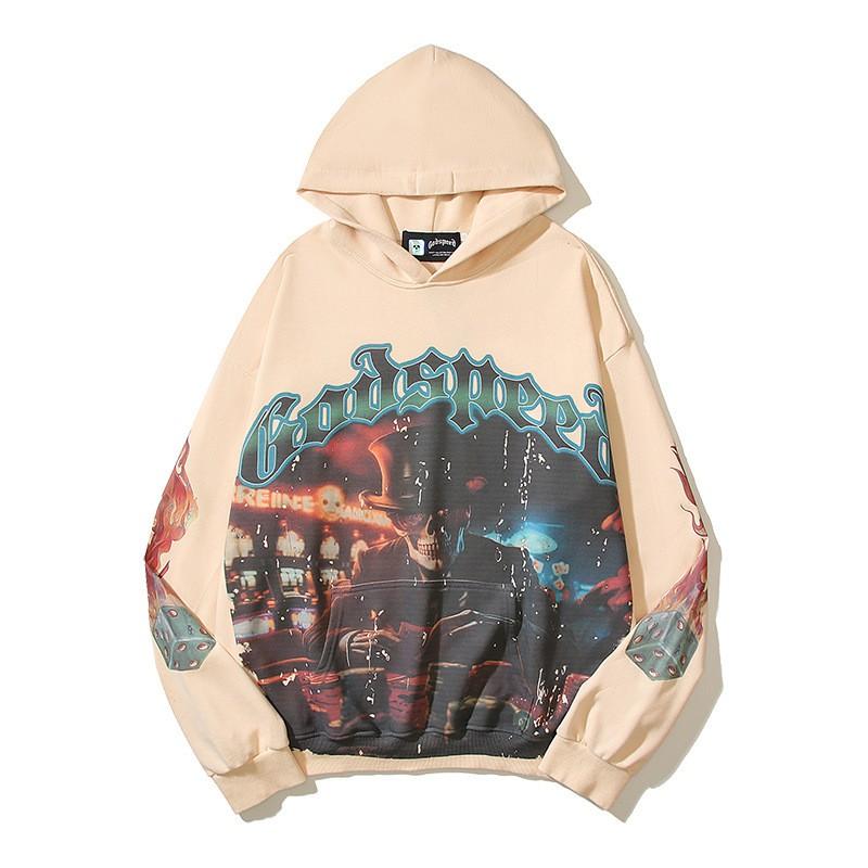 Godspeed 2025 Fall Winter Cotton Hoodie Streetwear Oversized Graphic Print Sweatshirt Men